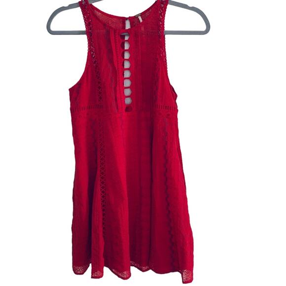 Free People Wherever You Go Red Mini Dress - Picture 2 of 7